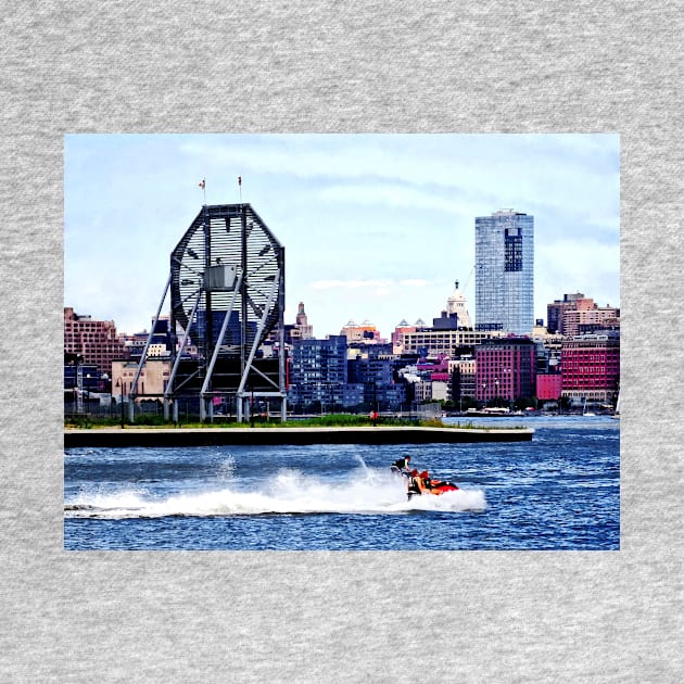 Jersey City NJ - Jet Skiing by Colgate Clock by SusanSavad